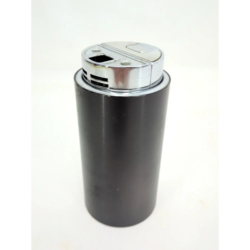 Sarome MCM TableLighter Madmen Japan Lucite Black Cylinder Lighter